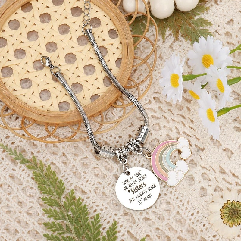 EGHTvmok Sister Birthday Gifts Christmas Mothers Day Sisters Graduation Valentines Bracelet Sunflower,Butterfly,Elephant - Image 5